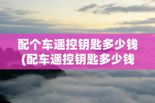 配个车遥控钥匙多少钱(配车遥控钥匙多少钱需要什么密码吗)