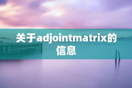关于adjointmatrix的信息