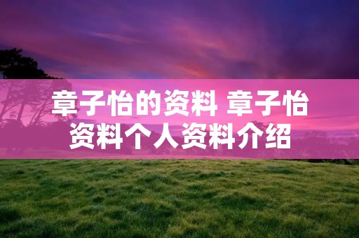 章子怡的资料 章子怡资料个人资料介绍