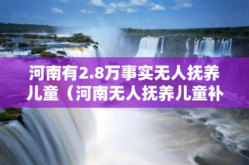 河南有2.8万事实无人抚养儿童（河南无人抚养儿童补贴）