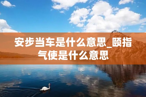 安步当车是什么意思_颐指气使是什么意思