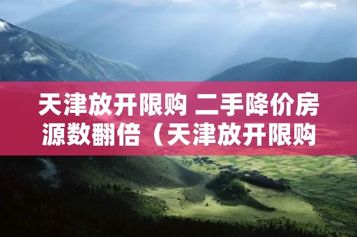 天津放开限购 二手降价房源数翻倍（天津放开限购房价暴涨）