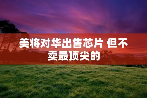 美将对华出售芯片 但不卖最顶尖的