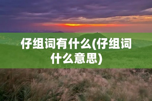 仔组词有什么(仔组词什么意思)