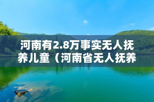 河南有2.8万事实无人抚养儿童(河南省无人抚养儿童基本生活补贴多少标准)