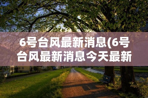 6号台风最新消息(6号台风最新消息今天最新动态)