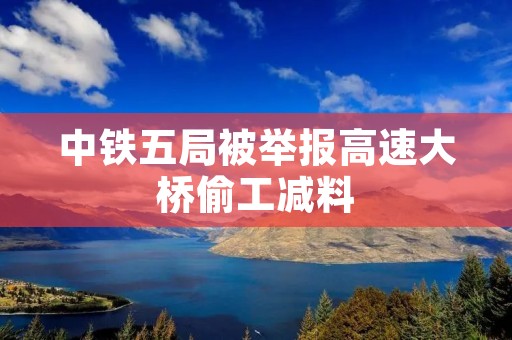 中铁五局被举报高速大桥偷工减料