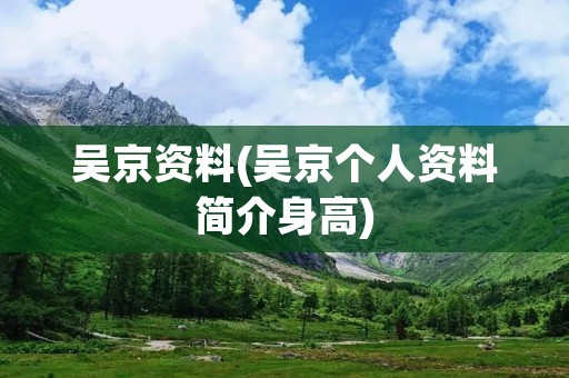 吴京资料(吴京个人资料简介身高) 吴京资料(吴京个人资料简介身高)