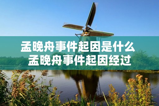 孟晚舟事件起因是什么 孟晚舟事件起因经过