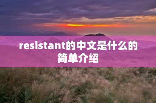 resistant的中文是什么的简单介绍 resistant的中文是什么的简单介绍