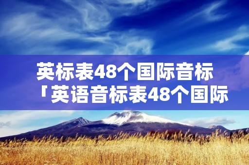 英标表48个国际音标「英语音标表48个国际音标发音表」