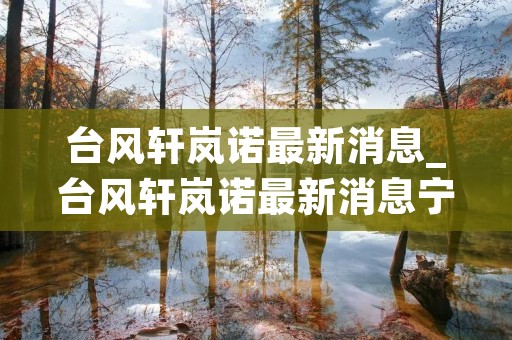 台风轩岚诺最新消息_台风轩岚诺最新消息宁波