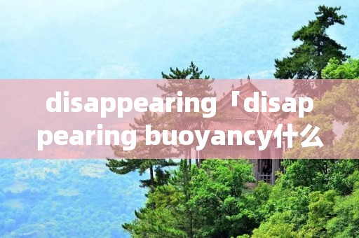 disappearing「disappearing buoyancy什么意思」