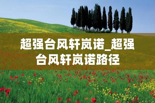 超强台风轩岚诺_超强台风轩岚诺路径