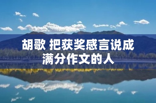 胡歌 把获奖感言说成满分作文的人