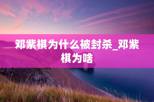 邓紫棋为什么被封杀_邓紫棋为啥
