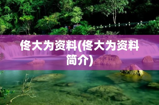 佟大为资料(佟大为资料简介)