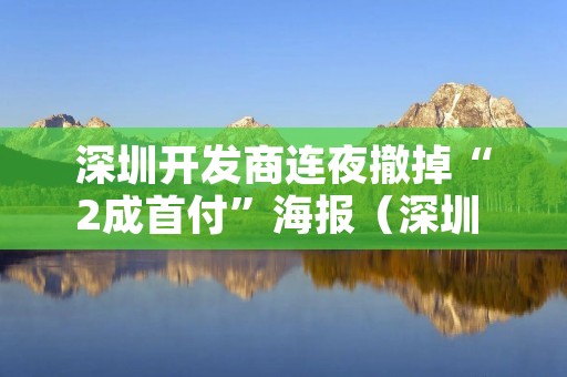 深圳开发商连夜撤掉“2成首付”海报(深圳 开发商)