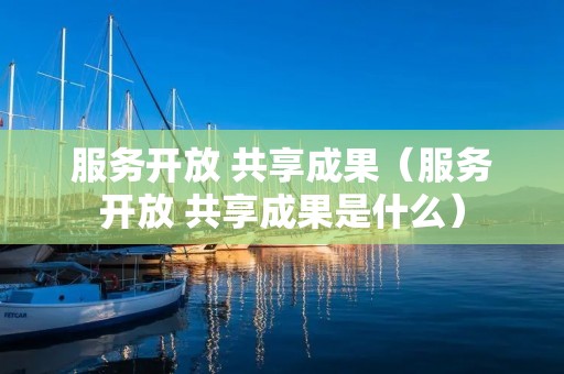 服务开放 共享成果(服务开放 共享成果是什么)