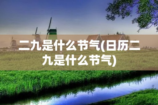 二九是什么节气(日历二九是什么节气) 二九是什么节气(日历二九是什么节气)