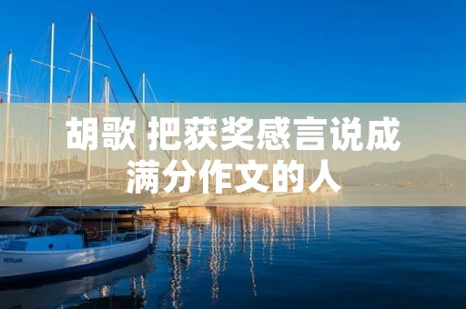 胡歌 把获奖感言说成满分作文的人