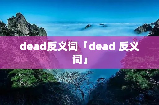 dead反义词「dead 反义词」