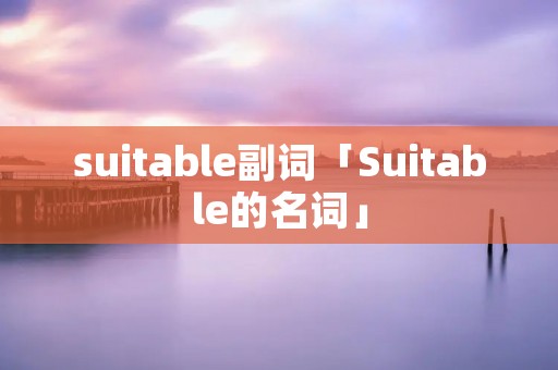 suitable副词「Suitable的名词」
