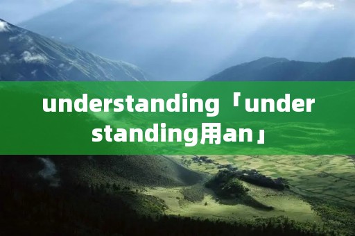 understanding「understanding用an」