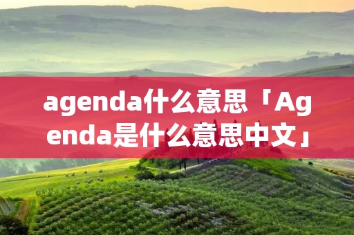 agenda什么意思「Agenda是什么意思中文」