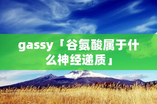 gassy「谷氨酸属于什么神经递质」