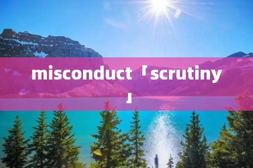 misconduct「scrutiny」