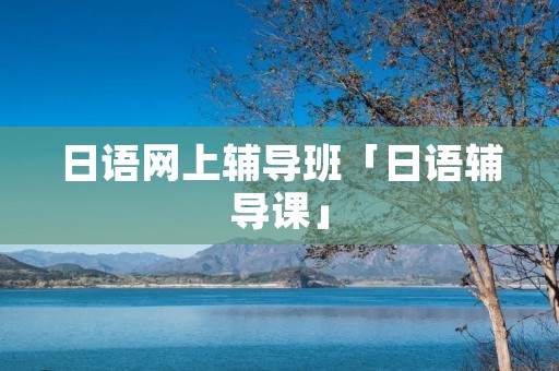 日语网上辅导班「日语辅导课」