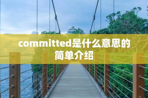 committed是什么意思的简单介绍 committed是什么意思的简单介绍