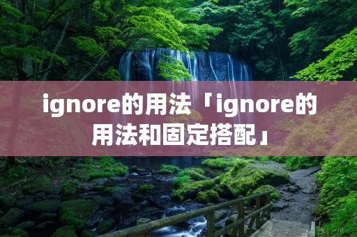 ignore的用法「ignore的用法和固定搭配」