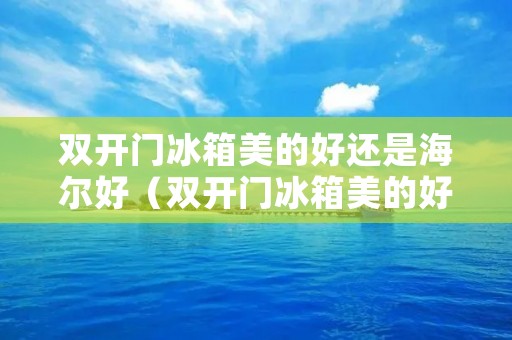 双开门冰箱美的好还是海尔好（双开门冰箱美的好还是海尔好用）