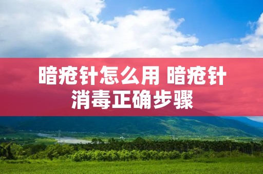 暗疮针怎么用 暗疮针消毒正确步骤 暗疮针怎么用 暗疮针消毒正确步骤