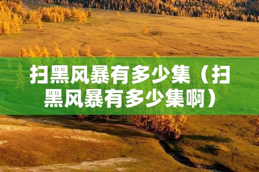 扫黑风暴有多少集(扫黑风暴有多少集啊) 扫黑风暴有多少集(扫黑风暴有多少集啊)