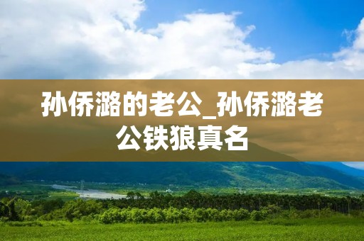 孙侨潞的老公_孙侨潞老公铁狼真名