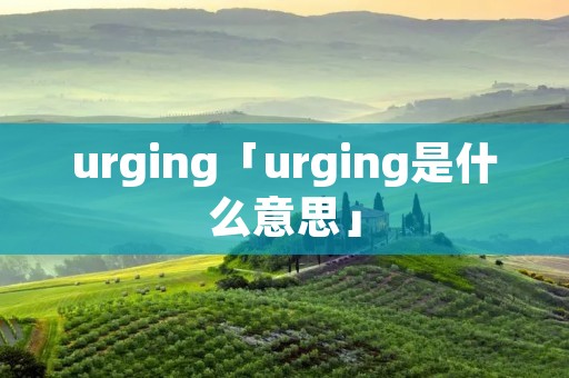urging「urging是什么意思」