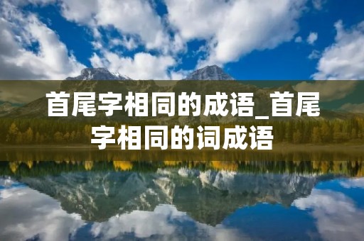 首尾字相同的成语_首尾字相同的词成语