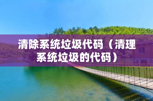 清除系统垃圾代码（清理系统垃圾的代码）