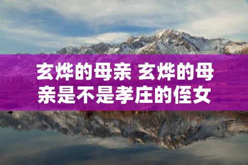玄烨的母亲 玄烨的母亲是不是孝庄的侄女