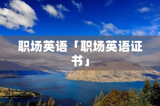职场英语「职场英语证书」