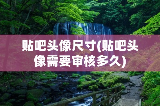贴吧头像尺寸(贴吧头像需要审核多久)