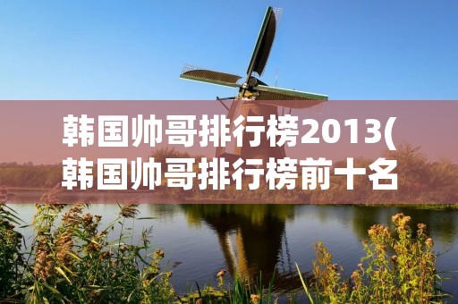 韩国帅哥排行榜2013(韩国帅哥排行榜前十名老演员)