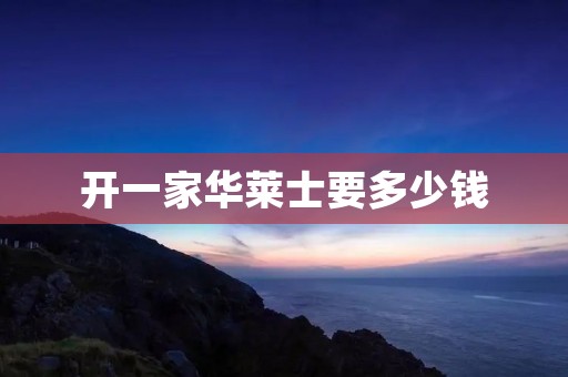 开一家华莱士要多少钱 开一家华莱士要多少钱