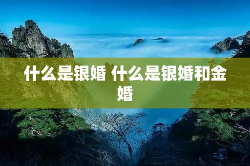 什么是银婚 什么是银婚和金婚