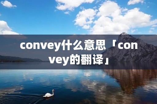 convey什么意思「convey的翻译」
