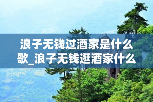 浪子无钱过酒家是什么歌_浪子无钱逛酒家什么歌