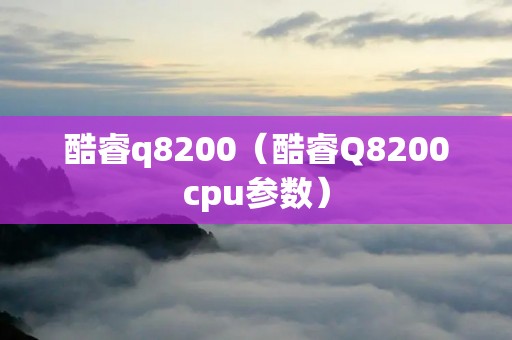 酷睿q8200（酷睿Q8200cpu参数）